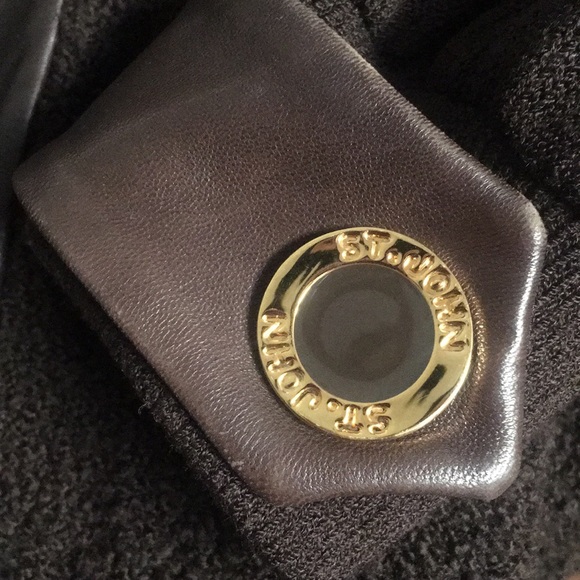 St. John vintage leather sweater jacket - Picture 2 of 8